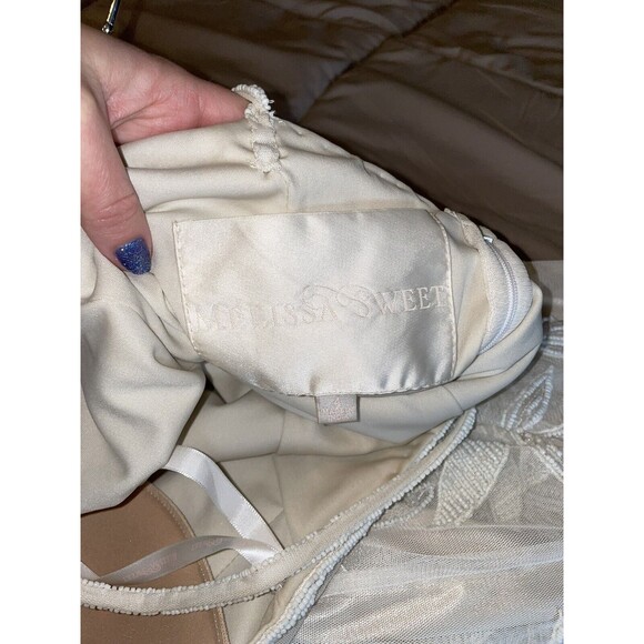 Ivory Beaded Sheath Wedding Dress Gown, Melissa Sweet, Size 4-6, Mermaid, Prom - Picture 6 of 15